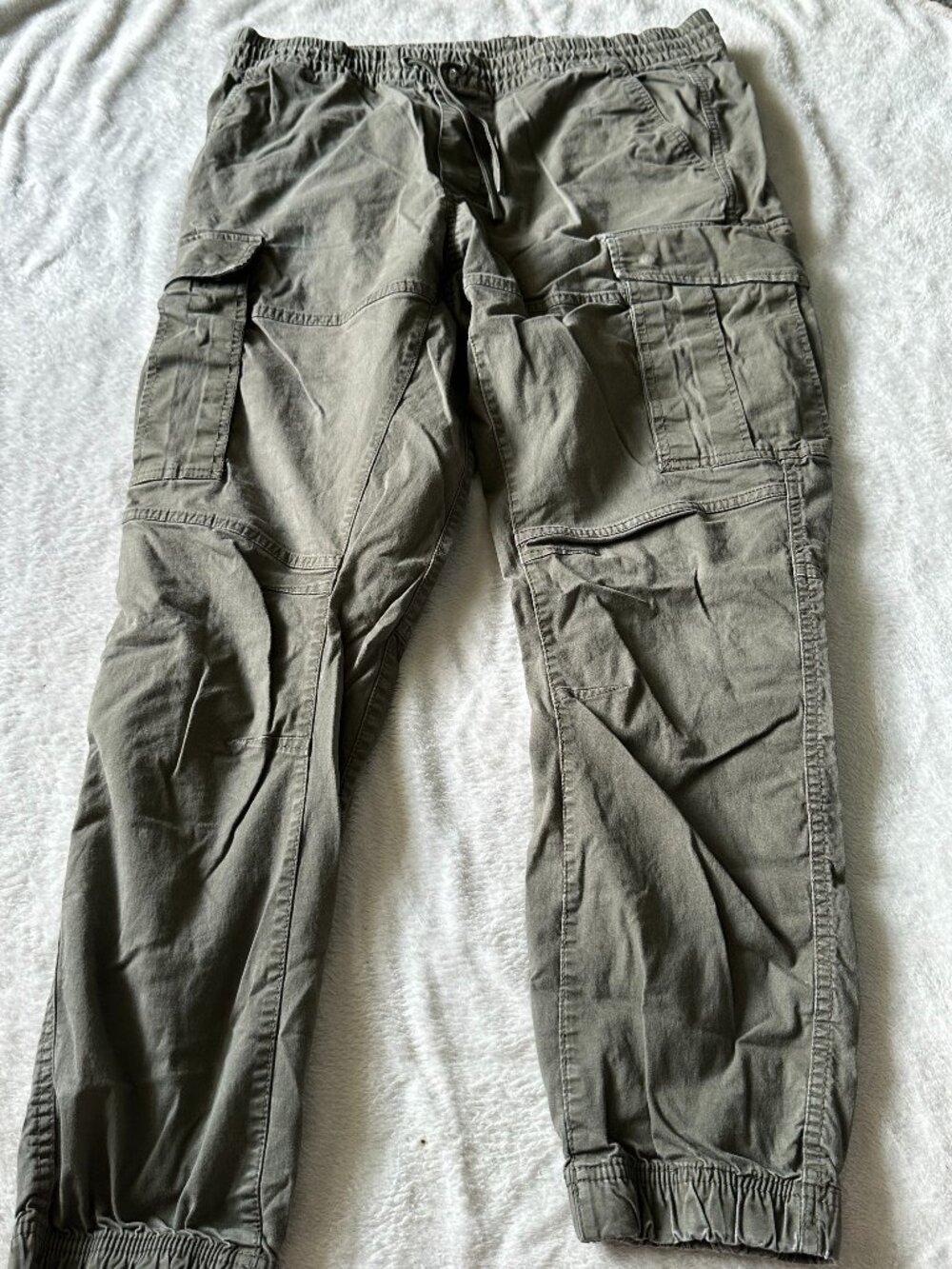 H&M Olive Cargo Jogger Pants with Utility Pockets
